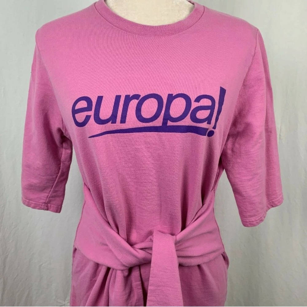Vintage Europa Pink Sweatshirt Dress (Medium)